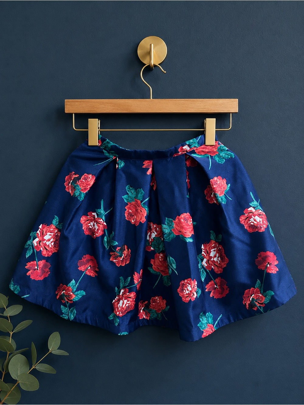 Sequin Hearts Navy Floral Skater Skirt Junior Size 3 (Adult Size 2)